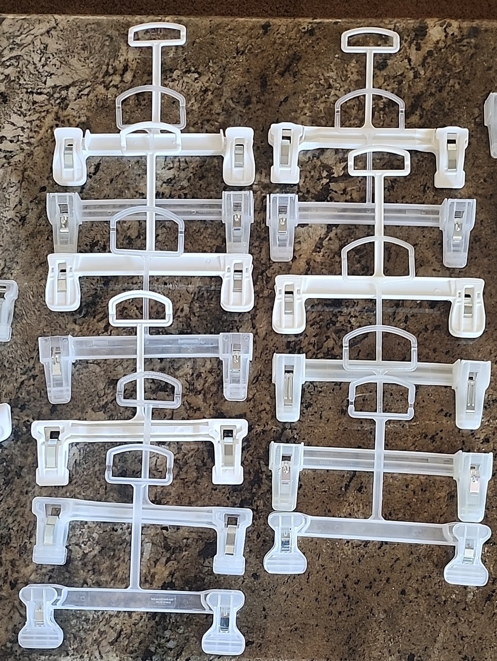 Lot of 27 White and Clear Plastic Hangers for Babies Kids Pants Skirts Shorts - Picture 4 of 5